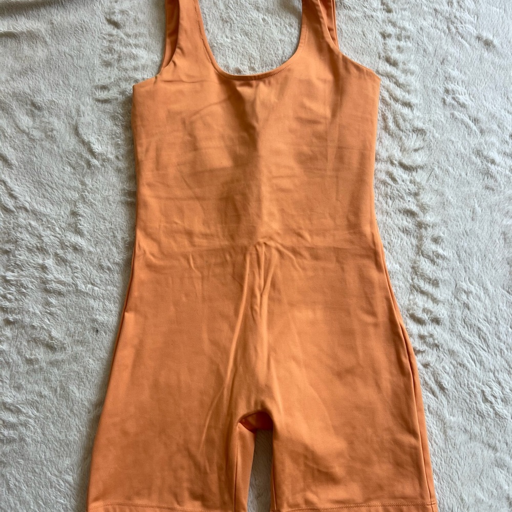 Girlfriend Collective Orange Shorts Jumpsuit